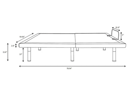 Kelven - Adjustable Bed Base With Wireless Remote And Dual Massage Motors