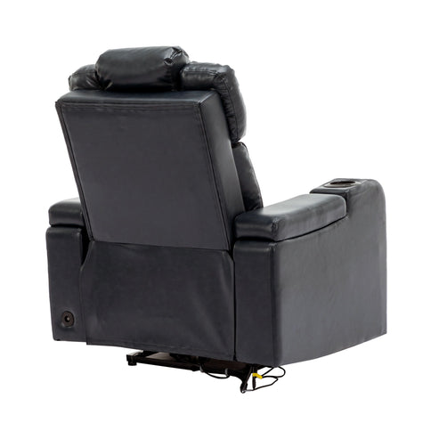 Power Recliner Theater Chair With Cooling Cup Holder, tooth Speaker, LED Lights, USB Ports