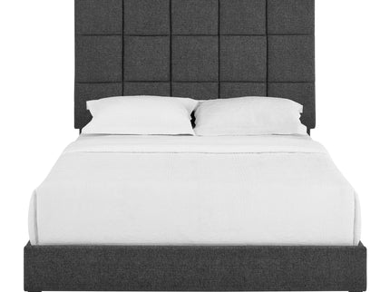 Squares Upholstered Headboard Platform Bed