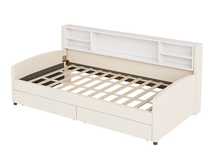 Luxurious Upholstered Platform Bed With Storage Drawers