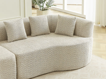 Curved Sectional Sofa With 6 Pillows