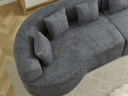 Curved Sectional Sofa With 6 Pillows