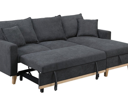 Colton - Reversible Sleeper Sectional Sofa With Storage Chaise - Dark Gray