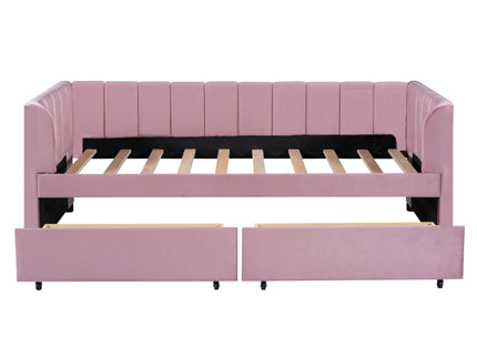 Upholstered Daybed With Ergonomic Design Backrest