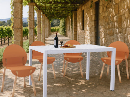 4 Piece Set Of Single Chairs With Long Table