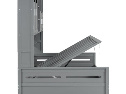 Daybed With All-In-One Cabinet And Shelf