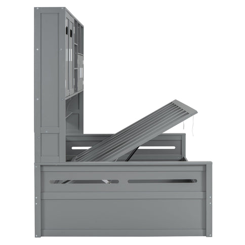 Daybed With All-In-One Cabinet And Shelf