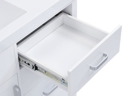 47.25" Modern Bathroom Vanity With Sink, Soft Close Single Door & 6 Drawers - White