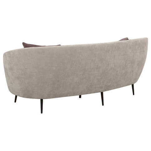 Aura - Upholstered Curved Sofa And Tapered Legs - Beige