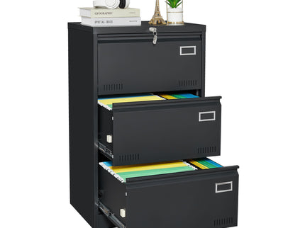 Filing Cabinet Lateral File Cabinet 3 Drawer, Locking Metal File Cabinets Three Drawer, Office Filing Cabinet With Lock Drawers For Home Office