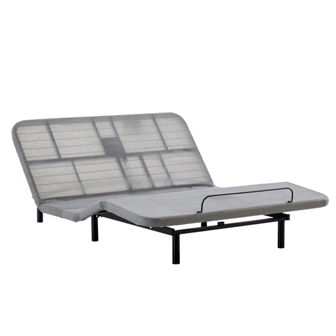 Caron - Queen Size Upholstered Wingback Bed With Adjustable Base Bundle Set - Ivory