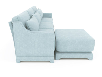 Stylish Sofa With Ottoman And Lumbar Pillows, Ergonomic Design