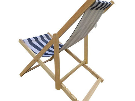 Sling Folding Chaise Lounge Chair - Stripe Blue