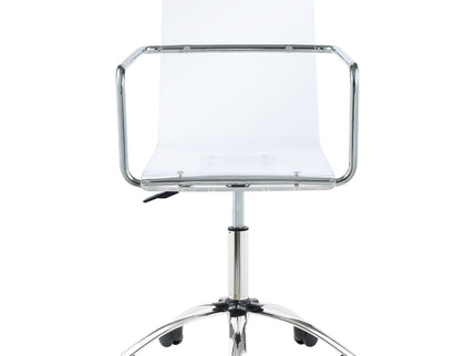 Clear Office Chair With Caster Wheels Futuristic Design, Adjustable Height - Clear