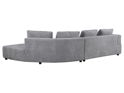 Lincoln - Upholstered Curved Sectional Sofa With Pillow Back Cushions - Gray