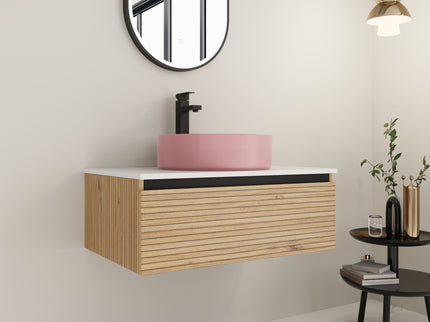 Wall Mounted Bathroom Vanity With Art Sink & 1 Soft Close Drawer
