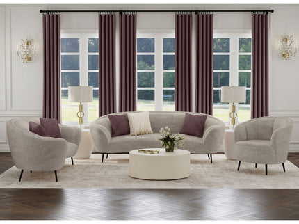 Aura - Upholstered Curved Sofa And Tapered Legs - Beige