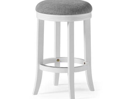 Backless Swivel Stool With Upholstered Seat