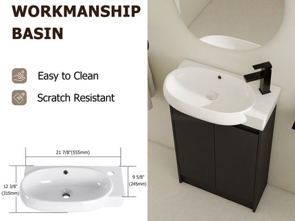 Freestanding Bathroom Vanity With Sink And Storage Rack, Soft Close Doors Base With Basin