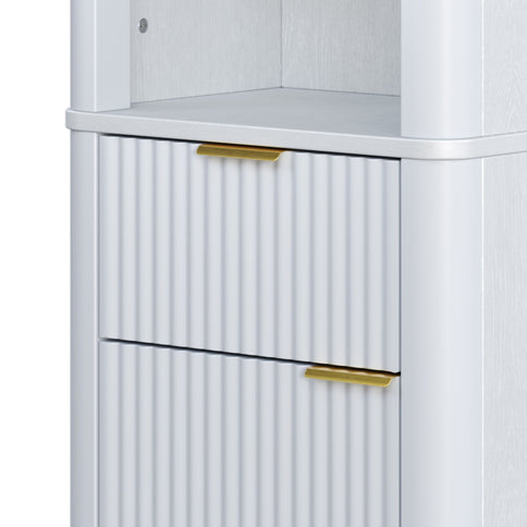 Tall Bathroom Storage Cabinet With Adjustable Shelves And 1 Drawer & Door