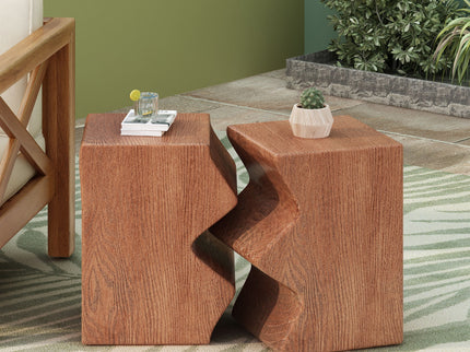 Rectangular Outdoor Indoor Accent Side Table (Set of 2)