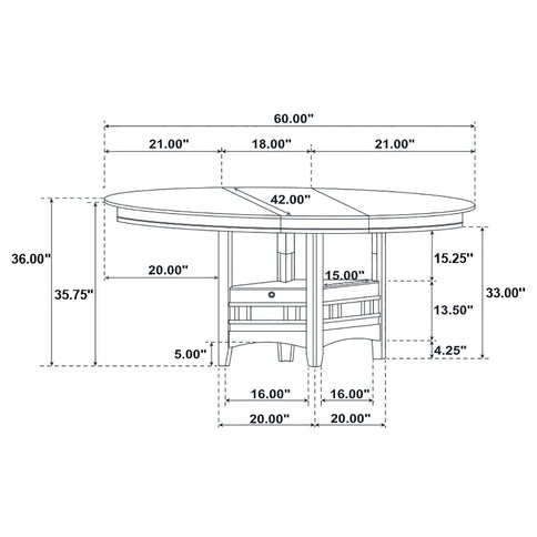 Hester - Extension Counter Dining Table - Espresso