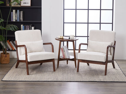 Accent Chair With Pillow And Wood Frame
