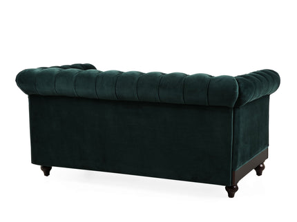Chesterfield Loveseat Sofa, 2 Person Rolled Arm Upholstered Couch