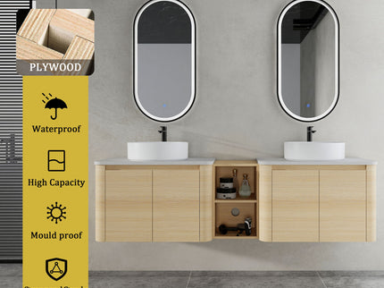 Mounted Bathroom Vanity With Art Sink, 1 Storage Shelf, Soft Close Door