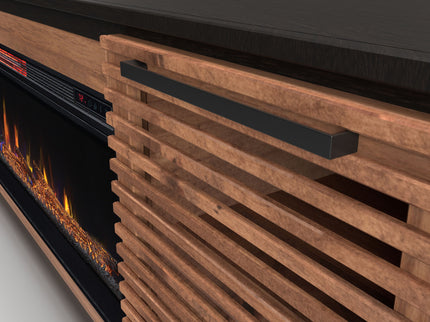 Fireplace TV Stand Console For TVs Up To 100" - Black / Bourbon