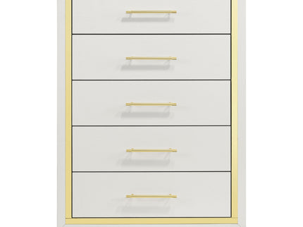 Chesney - 5 Drawer Chest With Trim - White