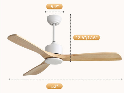 52" All Ceiling Fan With DC Reversible Motor, 3 Blades