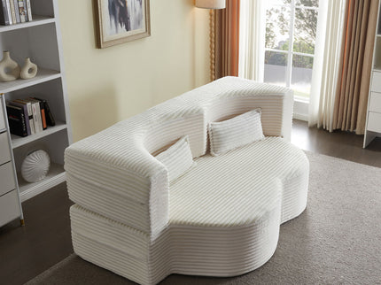 Floor Convertible Sleeper Sofa Bed With 2 Pillows