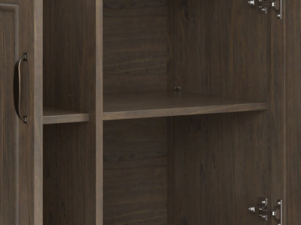 Lev - Wide Storage Cabinet - Smoky Brown