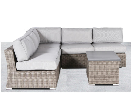Wicker Sectional Sofa With Cushions And Table
