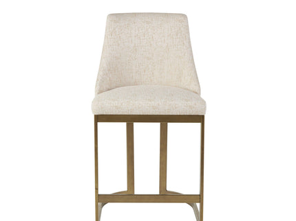 Upholstered Counter Stool With Metal Base - Cream