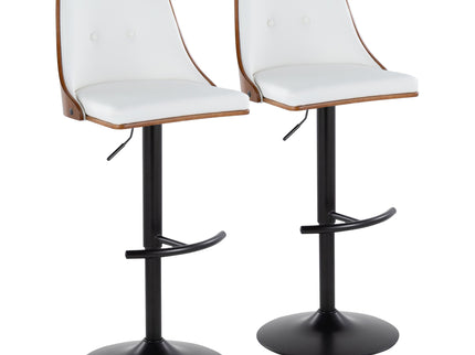 Gianna - Mid Century Modern Adjustable Barstool, Swivel With Rounded T Footrest (Set of 2)