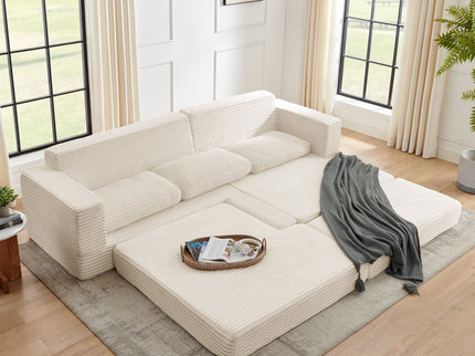 Modern Minimalist L Shape Modular Sectional Sofa, Couch