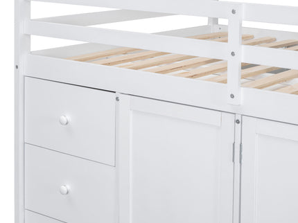 Loft Bed With Built In Wardrobes, Cabinets And Drawers