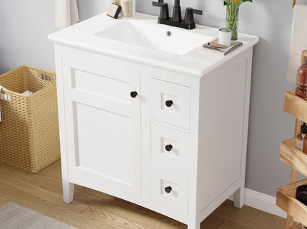 Modern Bathroom Vanity With Sink, 3 Drawer Storage Cabinet