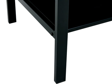 Glass Lift Top Coffee Table, Modern Simple 2-Layer Tempered Glass Coffee Table For Living Room - Black