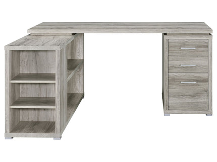 Tona - L-Shape Computer Desk With 3 Drawers And 5 Shelves