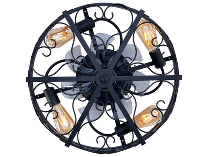 Mounting Type Ceiling Fan, Reversible Motor, DC Remote Control, 6 Speed Ceiling Fan - Matte Black