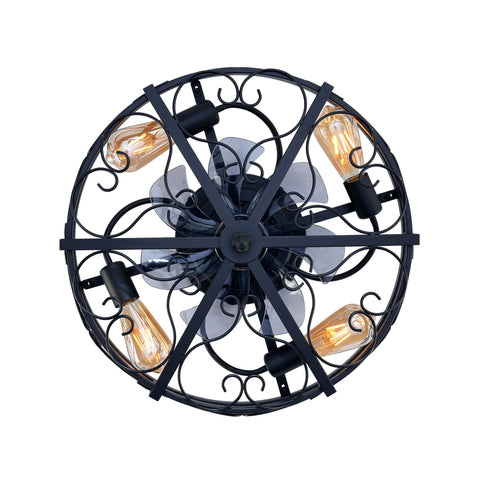 Mounting Type Ceiling Fan, Reversible Motor, DC Remote Control, 6 Speed Ceiling Fan - Matte Black