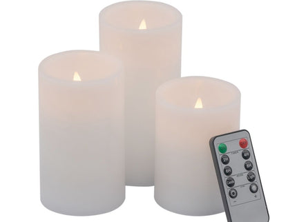 LED Candles With Remote Timer (Set of 3) - White