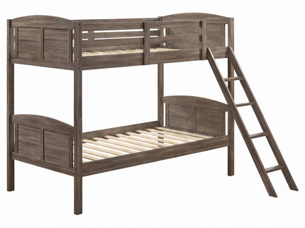 Shasta - Twin Over Twin Bunk Bed With 2 Twin Mattresses - Brown