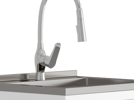 Reed - Deluxe Laundry Cabinet With Pull-Out Faucet And Stainless Steel Sink