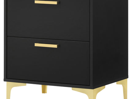 2 Drawer Rectangular Nightstand - Black
