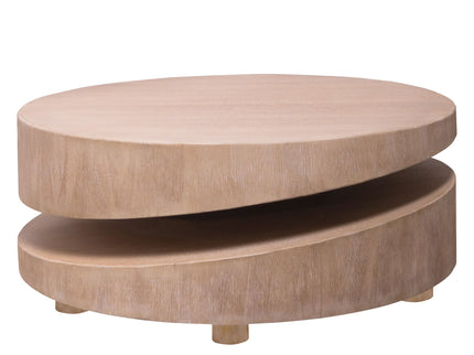Modern Round Wood Coffee Table, Accent Table For Living Room - Antique Natural / Natural / Rustic