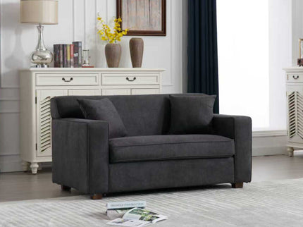 Convertible Sleeper Loveseat & Chair Set With Fold Out Mattress, Loveseat & Chair - Gray